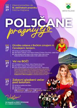 POLJČANE PRAZNUJEJO - Ansambel Akordi / Nika Zorjan z bandom / Slovenski zvoki / Tanja Žagar (27. 5. 2023 OD 17h, POD ŠOTOROM PRI GASILSKEM DOMU V POLJČANAH)
